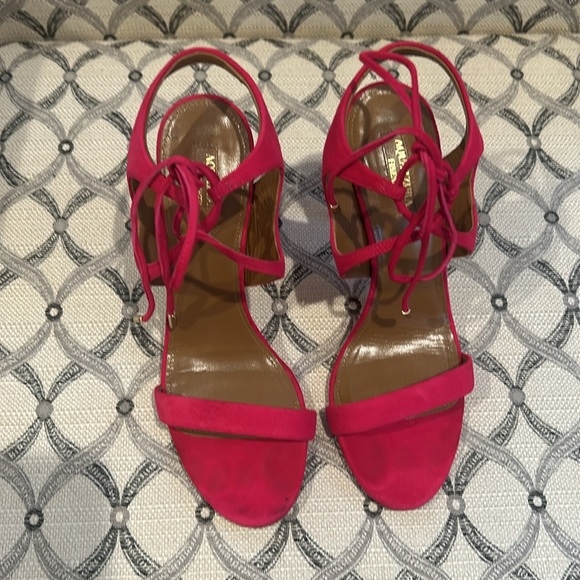 Aquazzura hot pink suede high heels - Picture 2 of 8